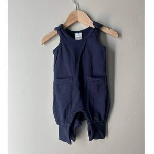 Hanna Andersson Navy Romper 0-3M Cotton Scandi Baby Coastal Euro Summer